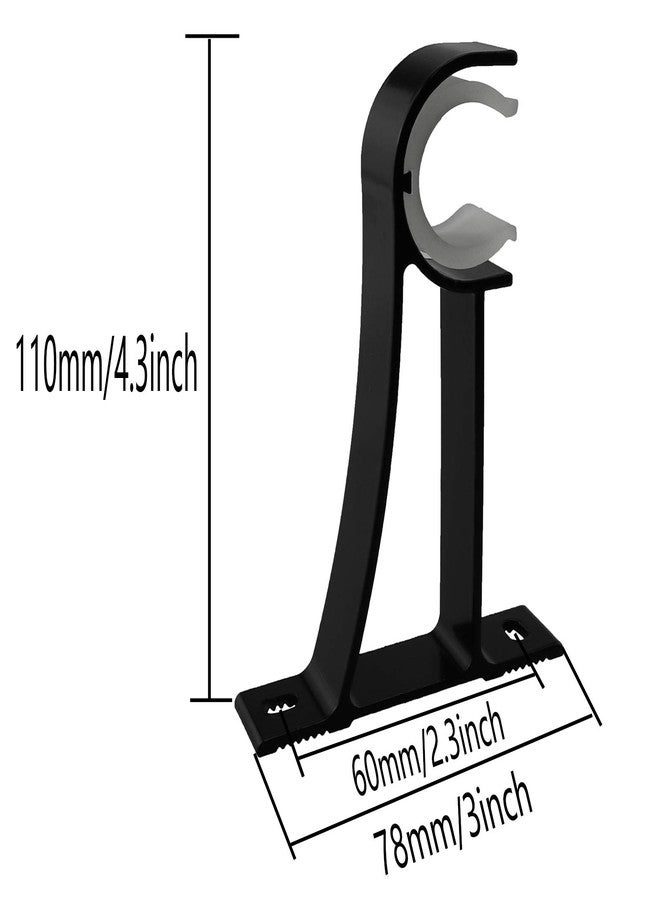 AXLIZER 2PCS Heavy Aluminum Alloy Curtain Rod Holder, Curtain Rod Bracket, Curtain Rod Supportor, Single Rod Curtain Rod Brackets ，for curtain rod with diameter of 23-30mm / 0.9-1.2 inches, Black - Image 4